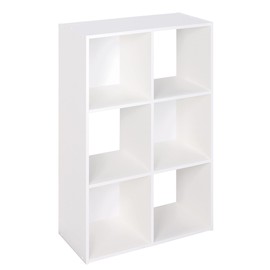 ClosetMaid Closetmaid Decorative Home Stackable 6 Cube Cubeicals Organizer Storage Bookcase, with Hardware for Office, Home and Closet, White