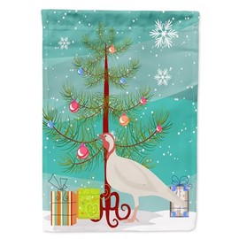 Caroline's Treasures BB9356GF Beltsville Small White Turkey Hen Christmas Garden Flag, Teal Mailbox Flag Decorative Yard Flag Banner Outside Patio Artwork Yard Flower Beds, Garden Size, Multicolor