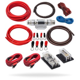 InstallGear Dual 4 Gauge Amp Wiring Kit | Amp Kit with Amplifier Installation Wiring True Spec and Soft Touch Wire | 4 Gauge Wire, Amplifier Wiring Kit, Sub Wiring Kit
