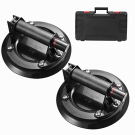 8" Glass Suction Cup, Vacuum Lifting Tools, Set of 2, Powerful Industrial Glass Sucker Carrier with Handle for Granite & Window Replacement