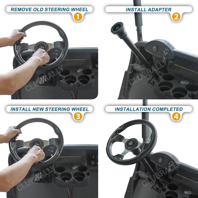 CLUBRALLY Golf Cart Steering Wheel Adapter for Club Car DS
