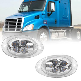 2PCS Side Marker Turn Signal Lights fit for 2008-2017 Freightliner Cascadia，LED Clear Lens Front Cab Side Turn Marker/Parking Lights Clearance Lamps