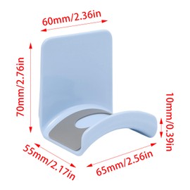 Adyoney 1Pcs Blue ABS Plastic Headphone Stand Hanger, Table Wall Mount Headset Holder Hook, Adhesive Earphones Hangers for Desk Headphone Hanger, Most Headphones and Controller