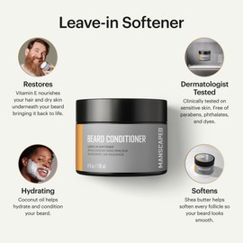 MANSCAPED® UltraPremium Beard Conditioner, Leave-in Softener with Nourishing Oils and Antioxidants, Shea Butter, Eucalyptus, Lavender, Coconut Oil Hydrates & Restores Moisture, (4 oz), 2-Pack