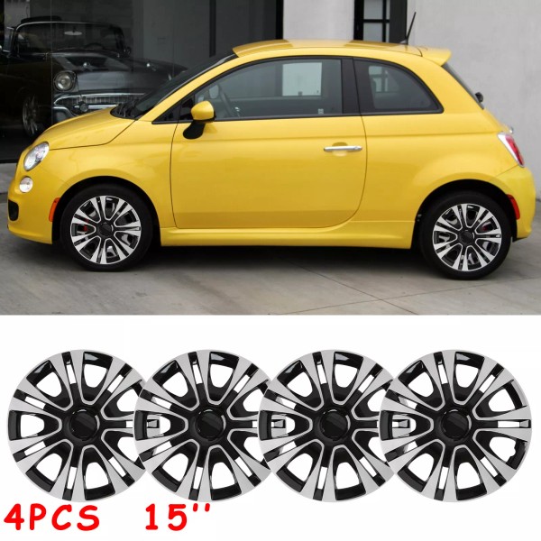 KEEPDSGN For 2007-2015 Fiat 500 Set of 4 15" Wheel