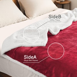 Electric Heated Blanket Full Size 72"x84", Soft Flannel with Overheat Protection, 6 Adjustable Heat Settings & 10-Hour Auto-Off Timer, Fast Heating for Winter Comfort, Red