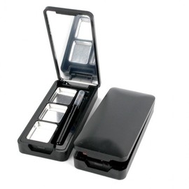 1 Set 3-Grid Portable Empty Palette for Broken Lipstick & Eyeshadow Decanting, Mini Lip Palette Container Case