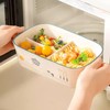 Ceramic Lunch Box with Compartment, Lunch Box with Lid, White