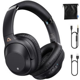 Lavales Bluetooth 5.2 Hybrid Active Noise Cancelling Headphones for Airplane Travel, 90H Playtime Wired and Wireless Over Ear ANC Headset for Adults, Android, Home Office