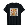 Leopard Flowers With Hearts Around Boho Style Graphic T-Shirt