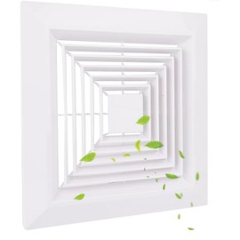 Bathroom Exhaust Fan Cover with Spring Replacement Parts for Square Ceiling or Wall-Mount Exhaust Fan, Bathroom Ceiling Fan Grille, Ceiling Air Diffuser, Diverter Ventilation Hood (12 X 12 inches)