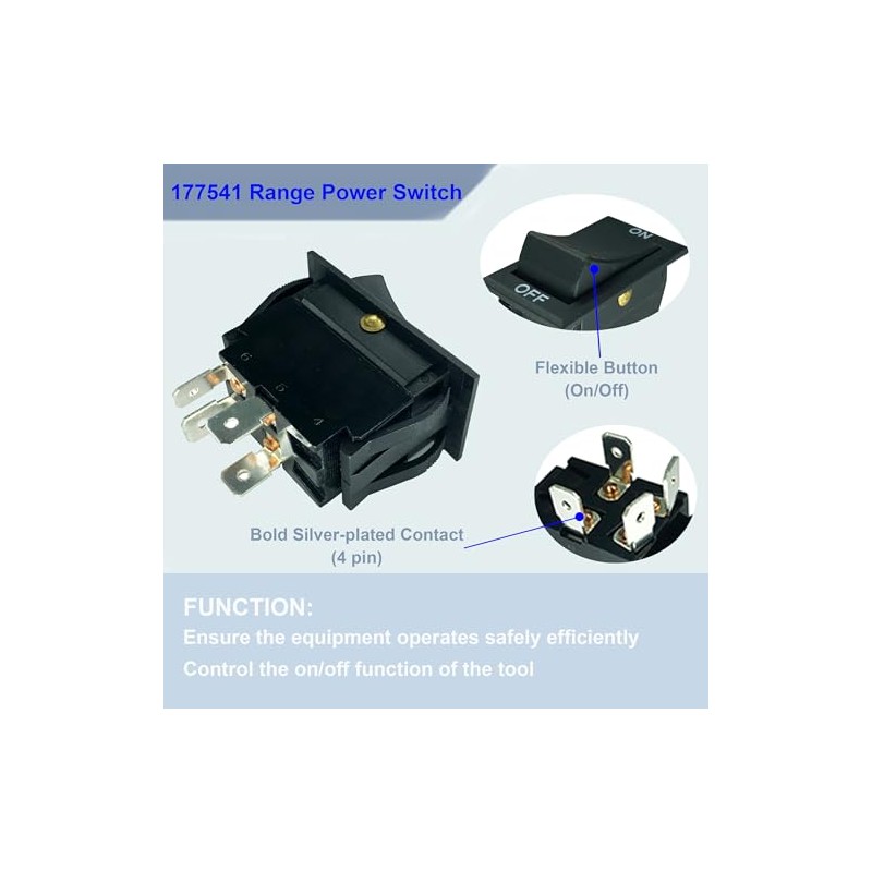 DTAIR 1177541 Range Power Switch Replacement for Southbend Range 20A(SPDT)