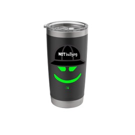 Funny Angry Marshmallow Green Face with a Black baseball Cap Stainless Steel Insulated Tumbler