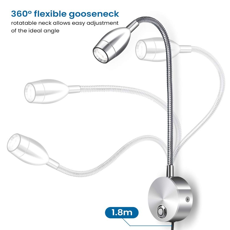 LED Reading Lamp Gooseneck Lamp Bed Lamp Reading Light with