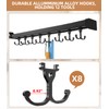Pull Out Broom Holder With Adjustable Double Row Sliding Hook,