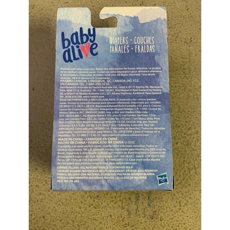 Baby Alive Diapers Pack 6 Count New