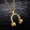 VersaKits Headphone Pendant Necklace for Men Gold Stainless Steel Punk