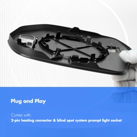 SNEMEEY Compatible with Toyota Tundra Driver Side Mirror 2022 2023 2024, Replacement for Toyota Tundra Tow Mirrors Glass Left Side, Chrome, Power Heated with Blind Spot Detection