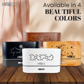 HZEX Pods Colorful Flame Aromatherapy Diffuser, 200ml Essential Oils Mist Humidifier Noiseless Diffuser, 7 LED Color Changing Remote Control (White)