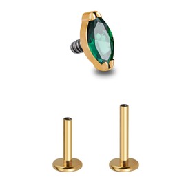 FINE4U FINE4U Cartilage Earring for Tragus Conch Helix Flat Labret 16G 6mm 8mm - ASTM F136 Titanium Flatback Stud, Screw on Hypoallergenic