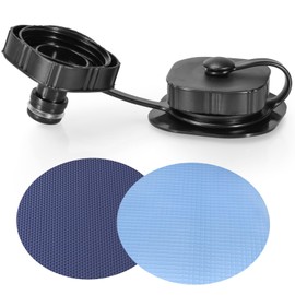 VISTOP Dog Pool Replacement Drain Valve Cap, 2 Repair Patches, Drain Connector Adapter - Quick Connector Garden Hose Accessories Kit for Foldable Portable Swimming Pool, Kiddle Pool