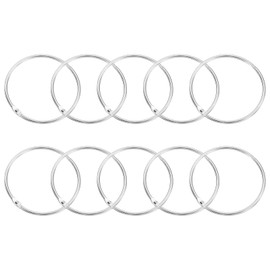 QUARKZMAN Shower Curtain Rings, Pack of 20 - Round Carbon Steel Shower Curtain Hooks, 2.4 Inch Loose Leaf Binder Rings for Shower Curtain Rods (Silver)