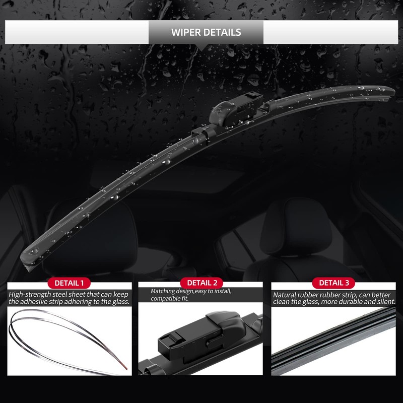Front and Rear Windshield Wipers for Mazda CX-5 CX-9 2017-2024