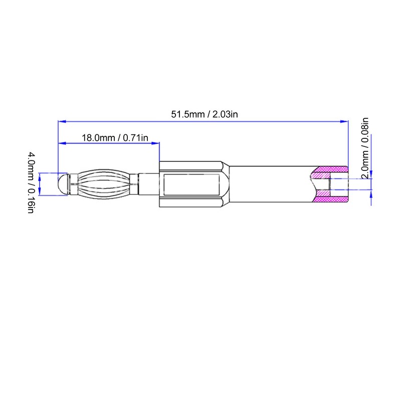 10Pcs Banana Plug 4.0mm Male to 2mm Female Connector 30V