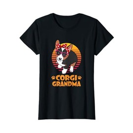 Retro Bandana Tricolor Corgi Dog Grandma Mothers Day Women T-Shirt