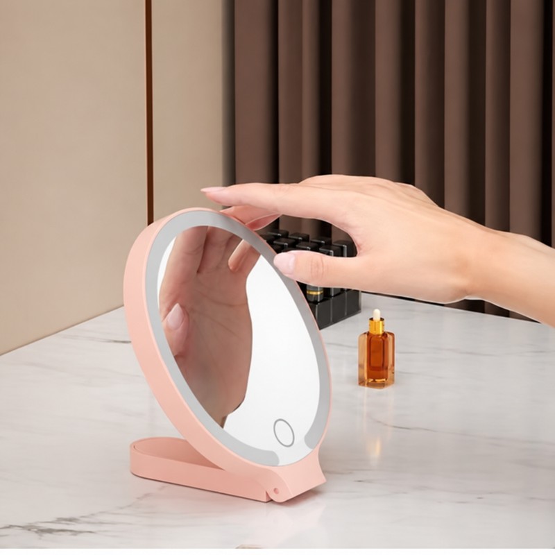 LED Makeup Mirror with Magnification – Rechargeable Lighted Vanity Mirror