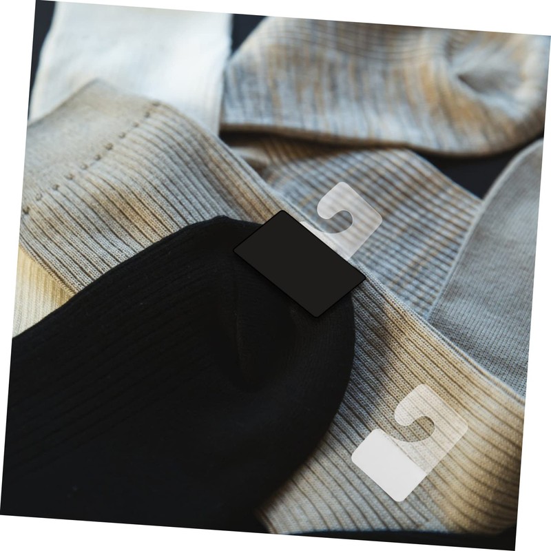 CHILDWEET 200pcs Self Adhesive Hang Tabs Hooks Clear Retail Display