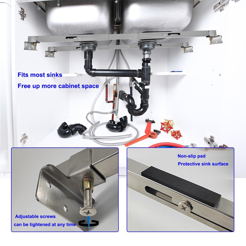 VANROUG 2PCS Undermount Sink Brackets, Undermount Sink Support Repair Brackets,