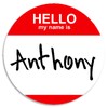 Hello My Name is Anthony - 3 Pack Circle Stickers