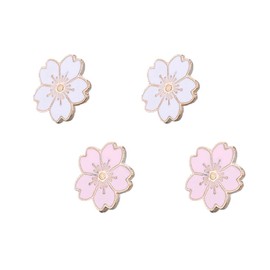4pcs Cherry Blossom Brooch Pins Cute Flower Cherry Blossom Enamel Lapel Pin for Teen Girls Women Jewelry Gifts Friendship