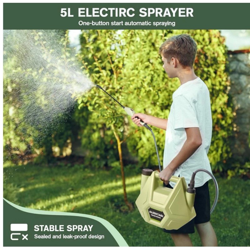 ALIENTABI 1 Gallon Battery Backpack Sprayer for Garden, Outdoor Weeding,