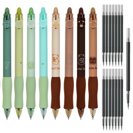 BetterJonny Erasable Ballpoint Pen, Erasable Pen Set, Gel Erasable Pens with 15 Pieces, Erasable Ink Erasable Gel Pens, Retractable Rollerball Pen for Office Supplies, Black, 0.5 mm (W)