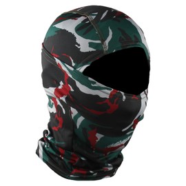 Camouflage Balaclava Ski Face Mask UV Protector for Man and Women Fishing Motorcycle Windproof Tactical Bandana Face Cover (Green Black)