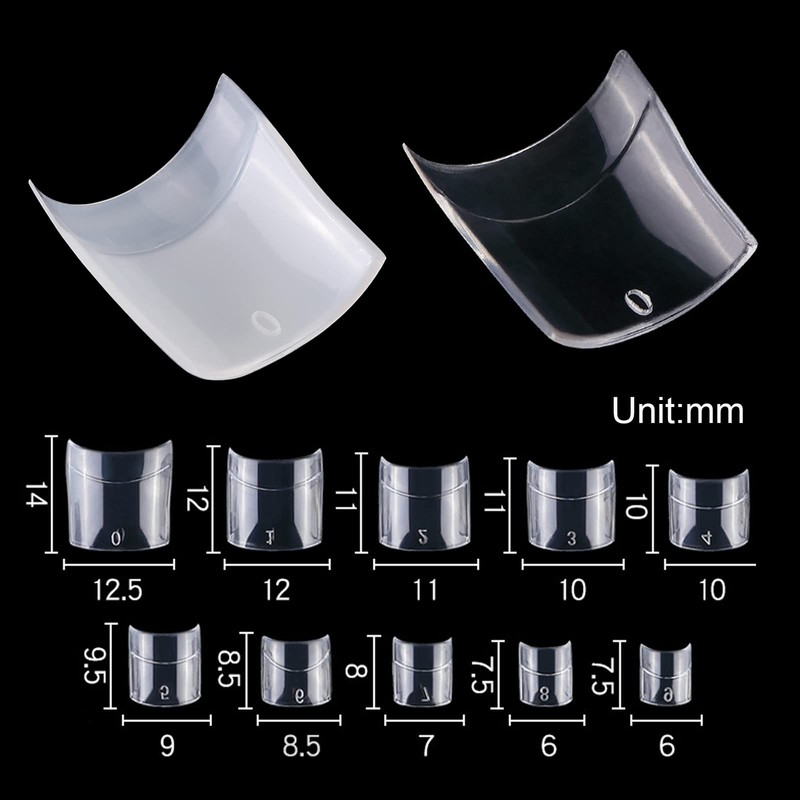 Beuniar Acrylic Natural Nail Tips 500Pcs Short French Artificial Square