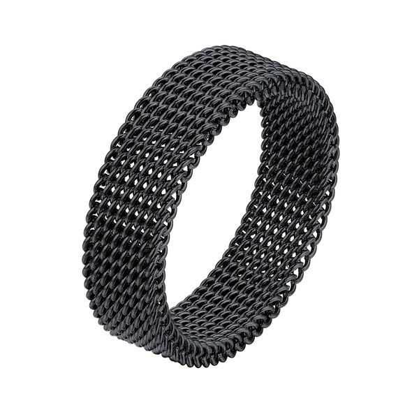 Bandmax Mesh Ring Women Men Stainless Steel Twist Finger Ring