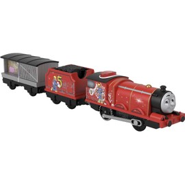 Thomas & Friends Motorized Toy Train Talking James Engine with Sounds Phrases & Coal Car for Preschool Pretend Play Kids Ages 3+ Years