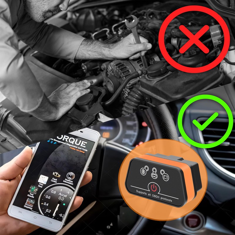 Retoo OBD2 Diagnostic Device Bluetooth, OB II Adapter, Car Scanner