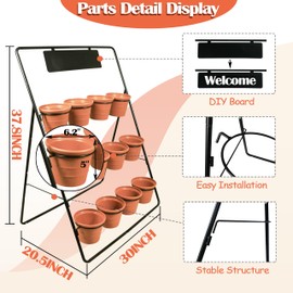 Sunnyglade 3-Tier Metal Plant Stand Rack Multiple Flower Pot Holder Shelf Ladder Plant Display Shelf With 12 Pots For Indoor Outdoor Patio Garden Corner Balcony Deck
