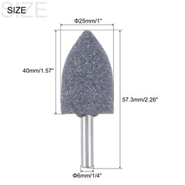 sourcing map 2pcs Abrasive Mounted Stone 1/4" Shank 1" Dia Conical Corundum Grinding and Polishing Head for Engraving Rotary Tool