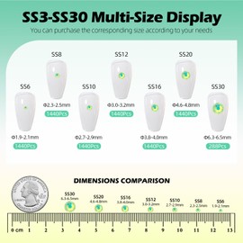 Meibite F Green Flatback Rhinestones, Glass Rhinestones for Nail Art and Craft, Glue Fix, Loose Crystal Gemstones(F Green, SS30, 288pcs, 6.4-6.6mm)