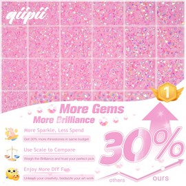 qiipii Light Pink AB Resin Rhinestones w B7000 Jewelry Glue for Bedazzling Crafting 2mm 3mm 4mm 5mm 6mm Flatback Jelly Stones Diamonds Gems Charms for Nails Face Eyes Makeup Tumblers DIY Crafts Shoes