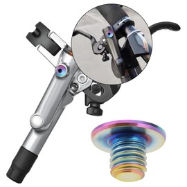 VGOL 2Set Bicycle Bleed Screw O Ring Bike Split Body Oil Cap Screw TC4 Titanium Alloy M5x10mm Bolts Compatible with Shimano XT SLX Zee Deore LX (Colorful)