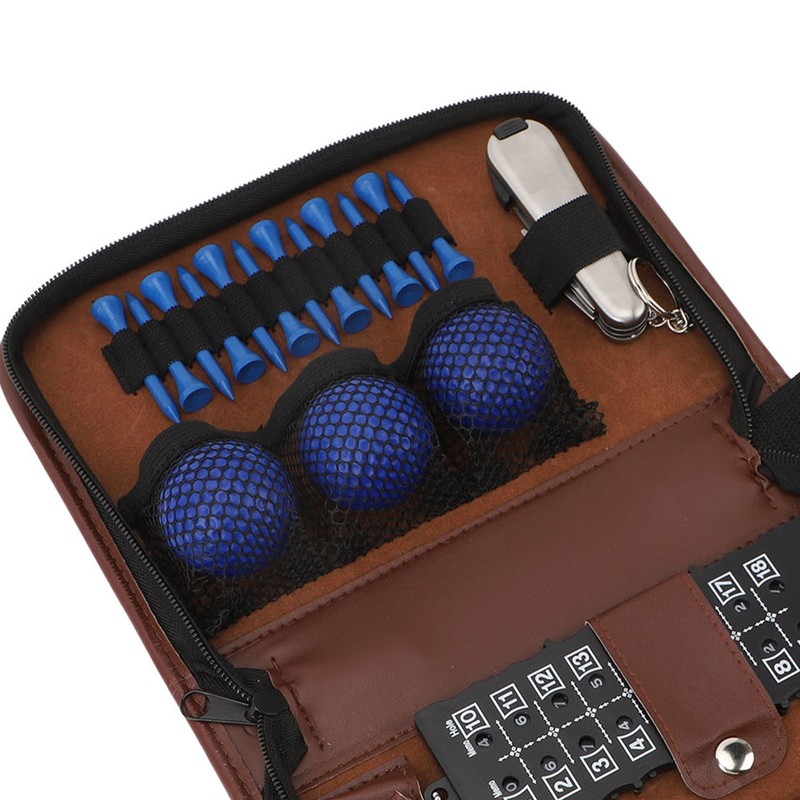 6 in 1 Golf Accessory Bag PU Leather with Tees