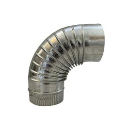 Codo De 6 Pulgadas De Diametro A 90 Grados Corrugado Para Conexión De Ducto Circular Para Aire De Lamina Galvanizada Calibre 26, HVAC