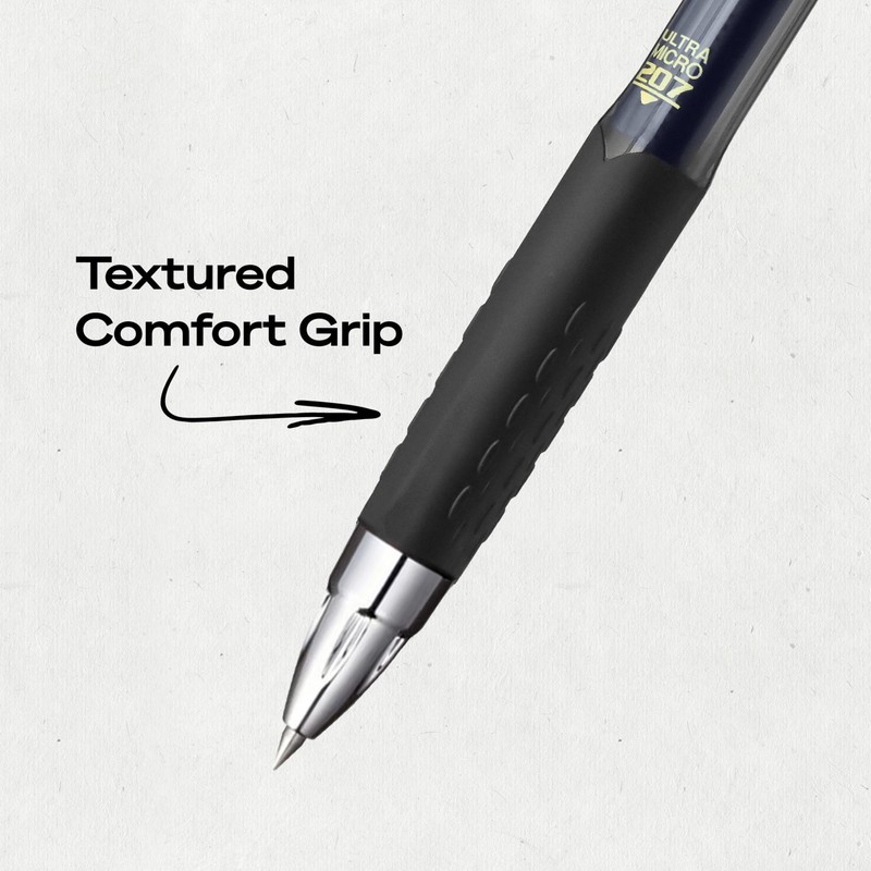 uniball™ 207 Gel Pens, Blue Ink, 0.38mm Ultra Micro Point,