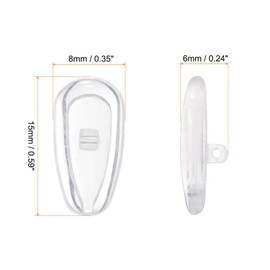 HARFINGTON 15 Pairs Eyeglass Nose Pads 6mm Thickness Silicone Anti-Slip Glasses Nose Grips Air Bag Slip-on Glasses Nose Pads for Plastic Frames Glasses Sunglasses, Clear